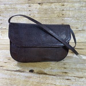 Vintage R. Saldaña Manila Brown Snakeskin Shoulder Bag